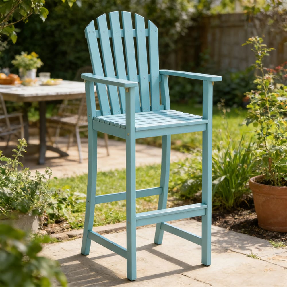 Tall Adirondack Chair With Armrests And Footrest Solid Acacia Wood 400 Lbs Strong Loading Capacity For Patio, Porch, Balcony, Deck And Backyard_voghion.com